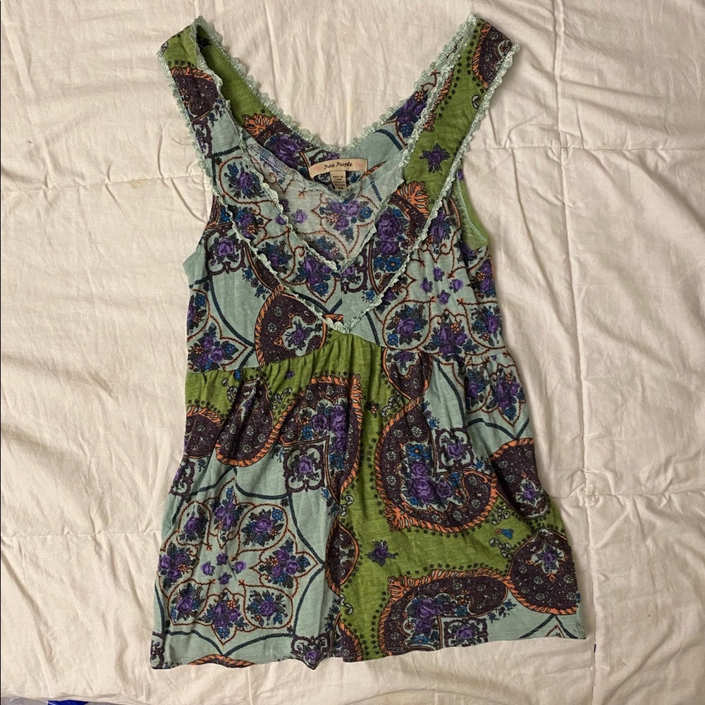 Free People boho flowy tank top. Size S